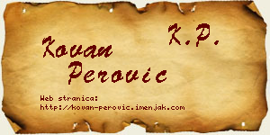 Kovan Perović vizit kartica